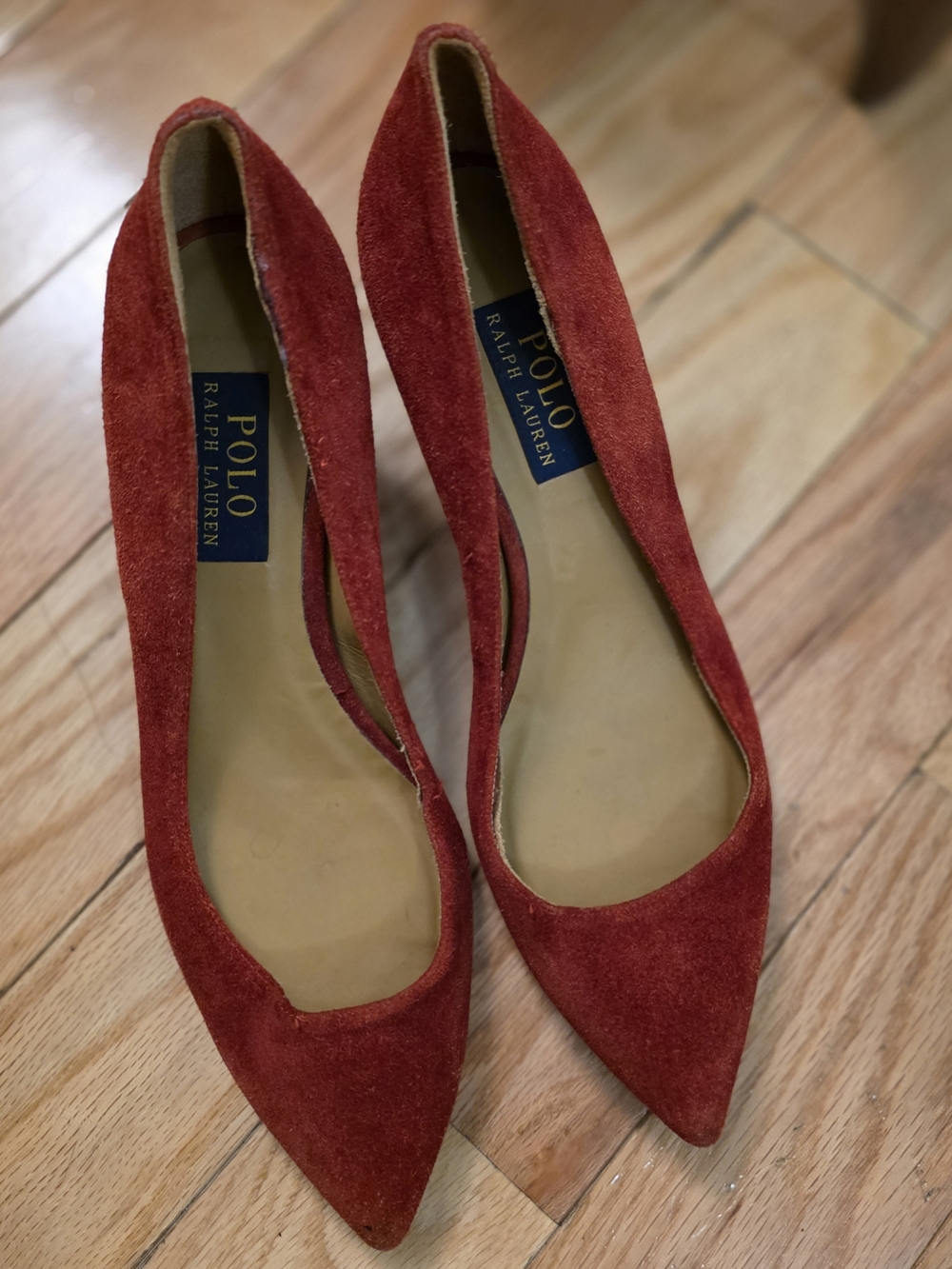 Polo by Ralph Lauren Red Suede Pointed Flats
